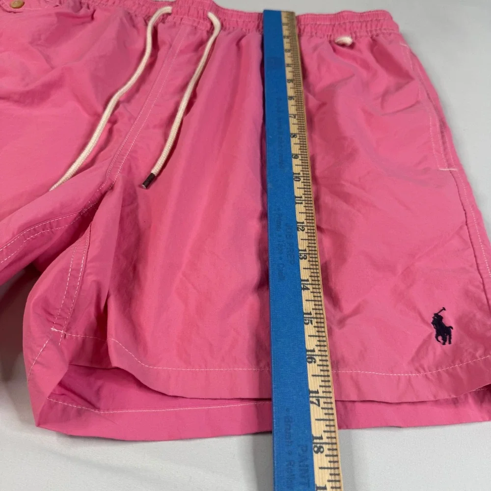 Polo Ralph Lauren Swim Trunks Mens‎ XXL Pink Nylon Mesh Lined Pony Logo Shorts